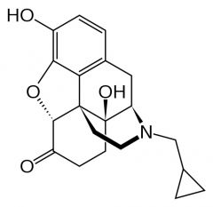 derivato morfina

cPr-CH2- sull'N + C=O in 6 + C-C in 7,8

antagonista rec oppioidi mu/k/delta -> antidoto x overdose da oppiacei

SAR -> dimensione sostituente sull'N determina attività agonista/antagonista

-> sostituzione OH in 6 non cambi...