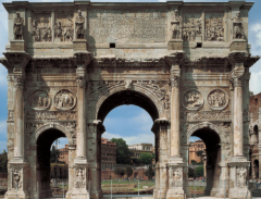 Roman period, 509 BCE – 330 CE  
- c. 312–15 CE
- Rome
- The arch was designed as three barrel-vaulted passageways
-Many have interpreted the reference to “divine inspiration” in the arch’s inscription in relation to the tradition that ...