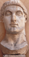 Roman period, 509 BCE – 330 CE  
- c. 325-326 ce
- Rome
- from the Basilica of Maxentius and Constantine 