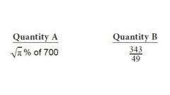 Compare quantity A and Quantity B. 


A) Quantity A is greater


B) Quantity B is greater


C) Quantities are equal


D) The relationship cannot be determined from the information given