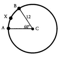 The length of Arc AxB can be calculateded by: 
Circumf *Angle/360