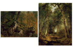 Left:Durand, Interior of a Wood, 1850 

Right:Durand, In the Woods, 1855
