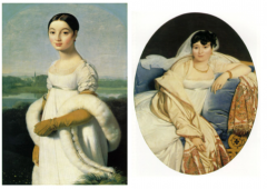 Left:Ingres, Mademoiselle Rivière,1805-6  

Right:Ingres, Madame Rivière,1805-6