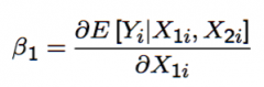 Assuming it's causal causal (i.e. no selection bias), then this measures the effect of:

- (If continuous) a small exogenous change in X₁ᵢ on the dependent variable, or the "marginal effect of" X₁ᵢ on Yᵢ

- (if binary) being in the X₁...