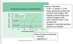 No change in GFR 
Principal site = TALH
Mediator = changes in interstitial medullary pressure