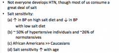 Salt --> increased BV --> CO --> HTN