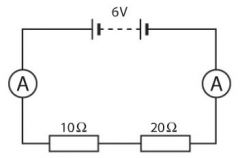 Redraw
the circuit in the figure with a third resistor in series of 5 Ω. 

Now calculate the p.d.
across each resistor. 