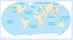 -Four principal parts:


>Pacific—largest, occupies


1/3 of total Earth surface area


>Atlantic—less than half the size of the Pacific


>Indian—slightly smaller than Atlantic


>Arctic—small and shallow


 


Smaller bodi...