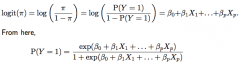 for binary situations (binomial); Y ~ Bin(n, pi)

logit(pi) called 'log odds' and pi / (1 - pi) called 'odds'