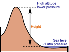 The elevation or distance above sea level.