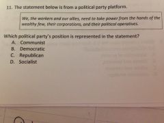 what political parties position is represented in the statement?