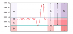 What area in the figure is the sum of the tidal volume and the inspiratory reserve volume and expiratory reserve volume?