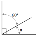 What is the measurement of angle x?