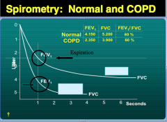 Which line is normal and which is COPD? How do you know? 