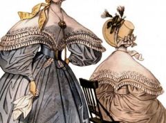 Shoulder cover, wide cape-like collars that extended over the shoulders & down across the bosom, worn by women during the Romantic Period
