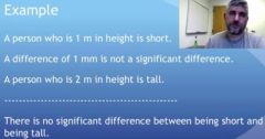 This argument says there is a difference in height, short and tall, but it's not significant.


 


This is a fallacy because the premises don't support the conclusion.