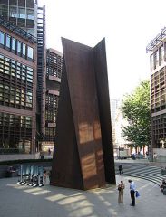Where in the City is there a sculpture called 
Fulcrum ?