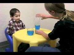This child could “conserve” the amount of fluid by mentally reversing the operation of pouring it into a different container, but this is difficult for a child at the start of the preoperational phase.