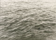 This representational drawing of the ocean waves by Vija Celmins is drawn in what medium?