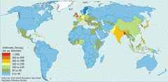 Total number of people divided by total land area.