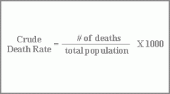 The total number of deaths in a year for every 1,000 people alive in the society.