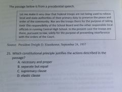 which constitutional principle justifies the actions described in the passage?