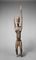 Standing figure with raised arms