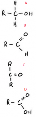 Which carbon is most reduced? Assume the R groups are bonds to carbon atoms. 