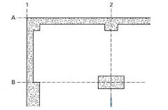 31. In the partial plan of a concrete basement shown,

what would be the best way to improve the economy of the concrete formwork?

a. make the column square
b. Separate the pilaster at A2 from the wall.
c. Form the pilaster at Al with the  dia...