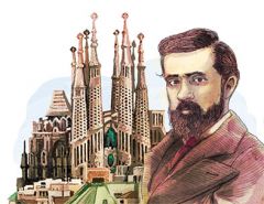 What is the name of the church that Antoni Gaudi designed and has been under construction since 1882?