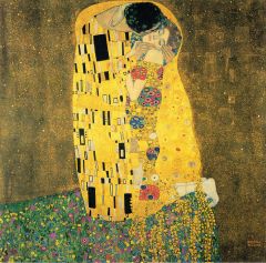 What is the idea behind Gustave Klimt's painting, "The Kiss" ?