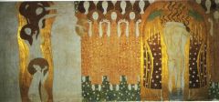 What is the story expressed in Gustave Klimt's "Beethoven Frieze" ?