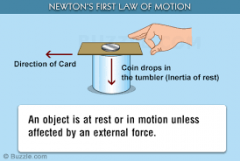 An object in motion will stay in motion, and an object at rest will stay at rest unless an unbalanced force acts on it.