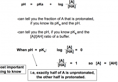 Half of A is unprotonated and the other half is protonated