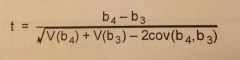 t = b4-b3/sqrt([variance of b4] + [variance of b3] - [2*covariance of b4&b3])