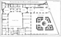 What project shown in plan below, on the Ile St. Louis in Paris, was an early but major work of Louis Le Vau, a key figure in the development of French architecture and decoration?