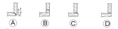 which of the following is the correct term for image A

a. corner "L"
b. quirk miter
c. slip corner
d. butt joint