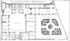 What project shown in plan below, on the Ile St. Louis in Paris, was an early but major work of Louis Le Vau, a key figure in the development of French architecture and decoration?