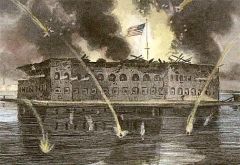 Federal fort in the harbor of Charleston, South Carolina; the confederate attack on the fort marked the start of the Civil War