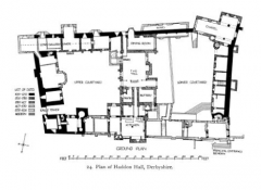 Circle and label the space on this plan of Haddon Hall that was an update of its medieval origins.