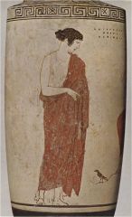 style of ancient Greek vase painting in which figures appear on a white background
It developed in the region ofAttica, dated to about 500 B.C.