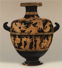 -Meidias Painter
-Rich Style, 420-410BC
Hydra, bottom register
-Snake featured guarding the golden apples from Herakles