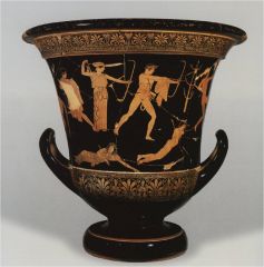 {460 BC Calylix Krater}
 -Ancient Athenian vase painter in the red figure style
 -Active from  470 to 450 BC
-named after a calyx krater which shows the god Apollo and his sister Artemis killing the Niobids

-End of Early Classical