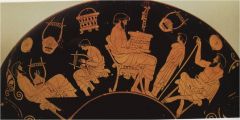 {Kylix, 480 BC}
An ancient Athenian red-figure vase-painter and potter (early classical)
-active c. 500 to 460 BCE.
  -- Between 250 and 300 vases are ascribed to him (The majority of these vases are kylixes)  