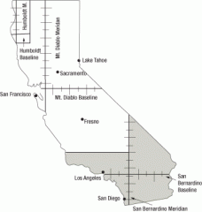 A system established in 1785 by the federal government, providing for surveying and describing land by reference to principal meridians and base lines.

For example, property in the City of Fresno, as shown in Figure 2.6, may be described as ____ ...