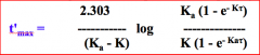 Peak time (tmax) following single EV dose is given by the equation:

tmax = [ln(Ka/K)] / (Ka-K)