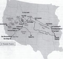

Map shows the route taken by what famous Arkansas wagon train and cattle drive?