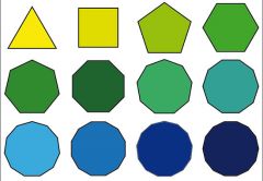a two dimensional (flat) shape formed from three or more line segments that make a closed shape