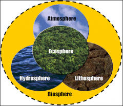 the regions of the surface, atmosphere, and hydrosphere of the earth (or analogous parts of other planets) occupied by living organisms 