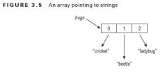 public class ArrayType {
public static void main(String args[]) {
String [] bugs = { "cricket", "beetle", "ladybug" };
String [] alias = bugs;
System.out.println(bugs.equals(alias)); // true
System.out.println(bugs.toString()); // [Ljava.lang.Stri...